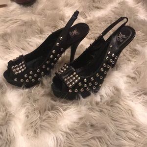 Black studded heels